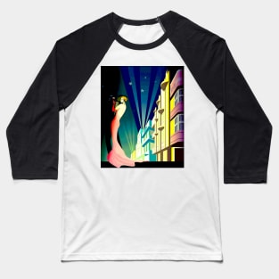 South Beach Miami Florida Art Deco Travel Advertising Print Baseball T-Shirt